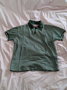 Diesel Made in Maroc Green Check Polo Size M